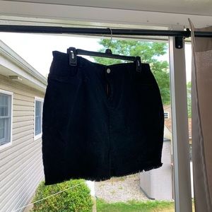 black denim mini skirt